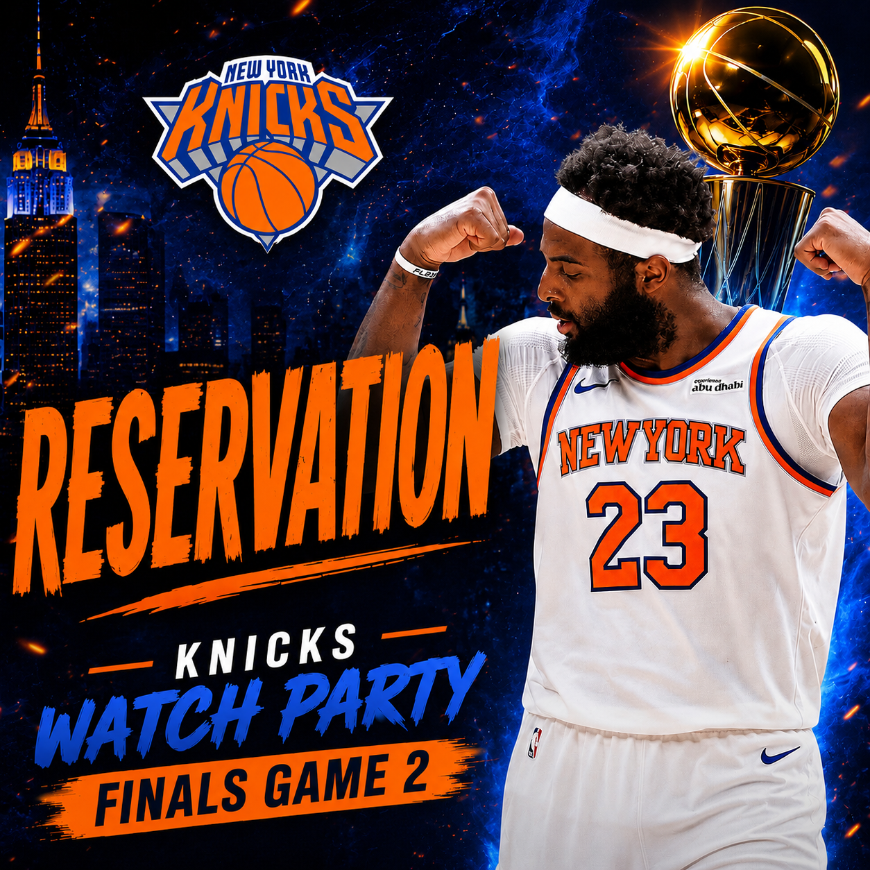 Knicks Finals Watch Party - Game 2 OPTIONAL RESERVATIONS